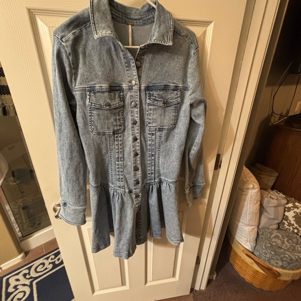 Free People Denim Button-Up Dress